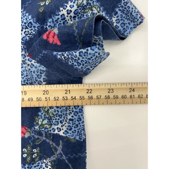 Womens Handmade Shirt Size Unknown Blue Floral Short Sleeve Button Up - Picture 7 of 9